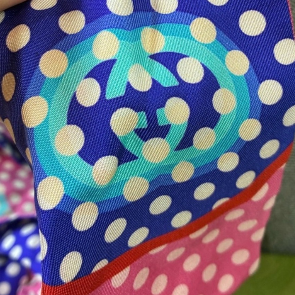 Gucci, silk, pink and purple polka Dot headband wrap NWT authentic - Picture 3 of 14